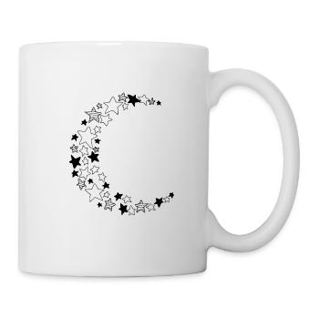 Mondsichel aus Sternen - Tasse - Weiß - Rechts