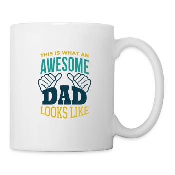 So sieht ein toller Papa aus Tshirt Spruch - Tasse - Weiß - Rechts