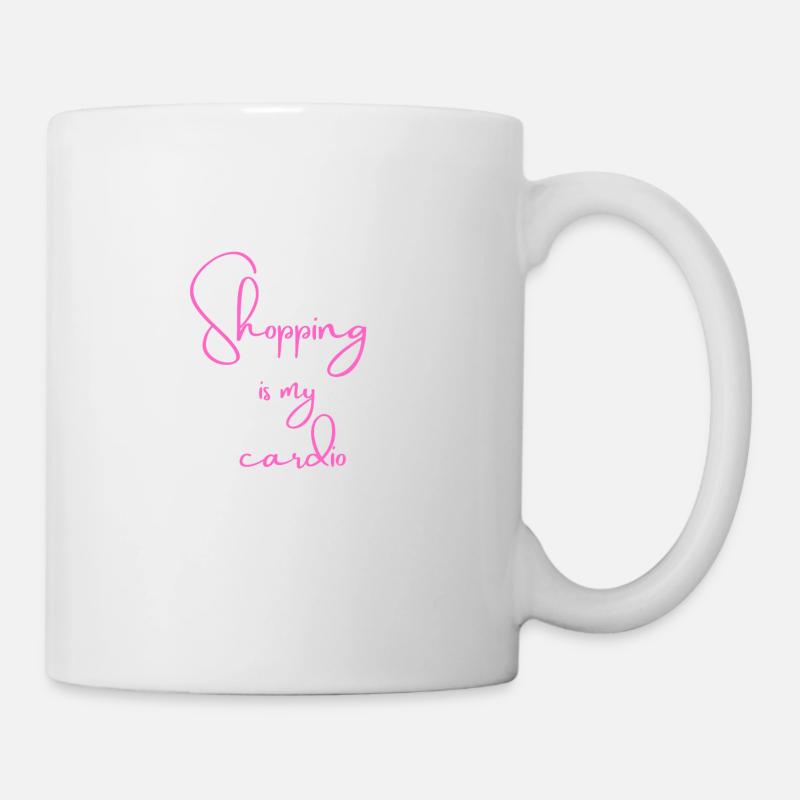 Faire du shopping c’est mon cardio - Mug blanc - blanc