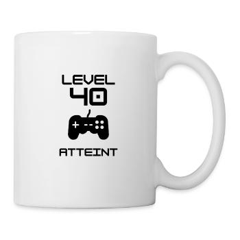 level 40 reached - gift 40 years geek - Mug - white - Right