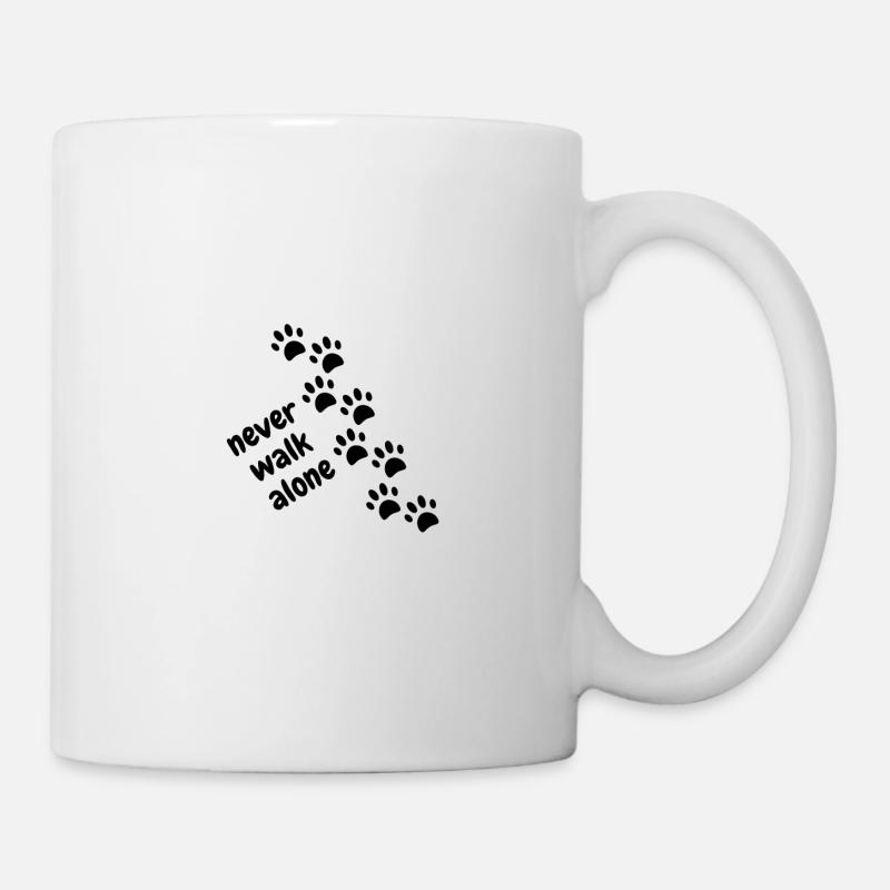newver walk alone dog paws - Mug - white