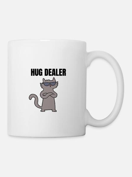 HUG DEALER KATZE - Tasse - Weiß