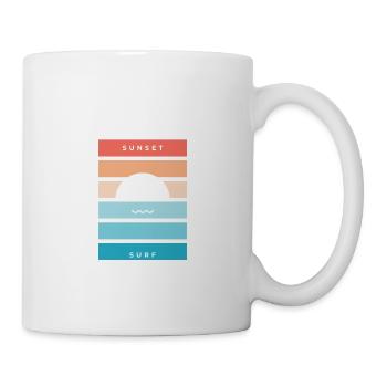 Sunset T-Shirt und Surf Geburtstagsgeschenk - Tasse - Weiß - Rechts