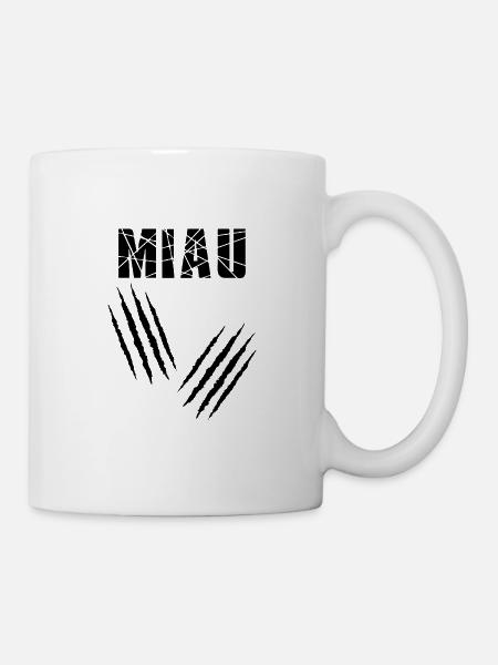 Katze Miau Katzenkratzer Katzen Pfoten - Tasse - Weiß