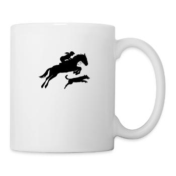 Horse with rider and dog - Mug - white - Right