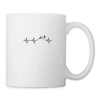 ski coeur battement de montagne ski EKG cadeau Tshirt - Mug blanc - blanc - Droite