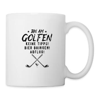 Bin Am Golfen Lustig Golfer - Tasse - Weiß - Rechts