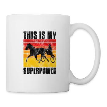 This is my Superpower Trabrennen Trabreiter Sulky - Tasse - Weiß - Rechts