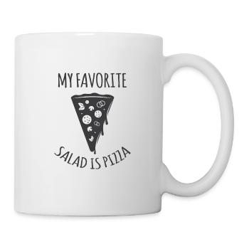 My Favorite salad is pizza - Tasse - Weiß - Rechts