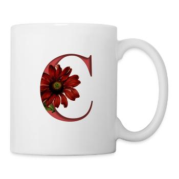Alphabet, lettre C, Échinacée - Mug blanc - blanc - Droite