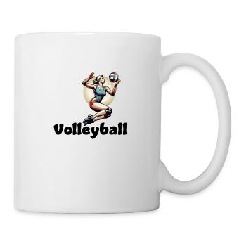 Volleyball Retro Shirt – Vintage Sport Look - Tasse - Weiß - Rechts