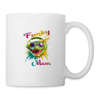 Funky Mama. Geburtstag, Muttertag. Krokodil - Tasse - Weiß - Rechts
