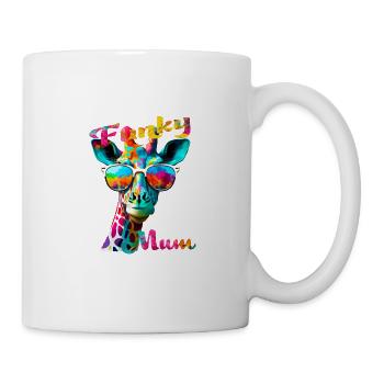 Funky Mama. Geburtstag, Muttertag. Giraffe - Tasse - Weiß - Rechts
