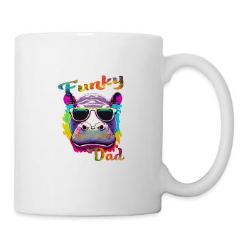 Funky Dad. birthday, Father's Day. Hippo - Mug - white - Right