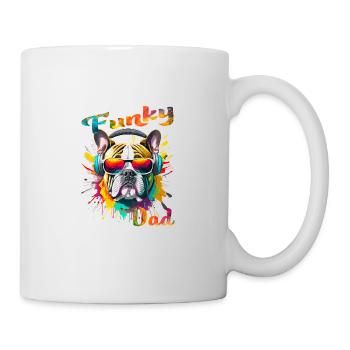 Funky Dad. Geburtstag, Vatertag. Hund - Tasse - Weiß - Rechts