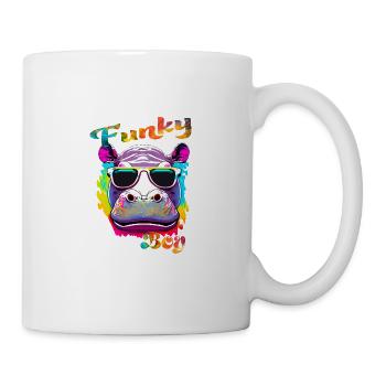 Funky Junge Nilpferd - Tasse - Weiß - Rechts