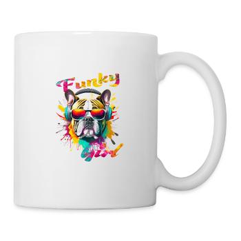 Funky Bulldogge Mädchen - Tasse - Weiß - Rechts