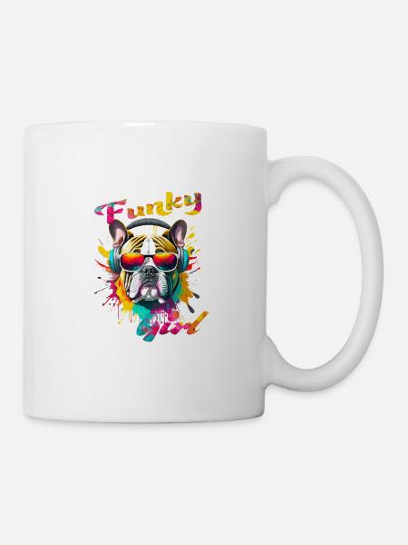Funky Bulldogge Mädchen - Tasse - Weiß