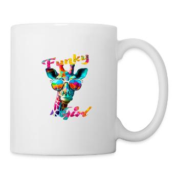 Funky Mädchen Giraffe - Tasse - Weiß - Rechts