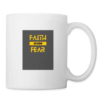 Bright Yellow "Faith Over Fear" Design - Mug - white - Right