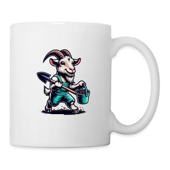 Chèvre Jardinage Drôle Design - Mug blanc - blanc - Droite