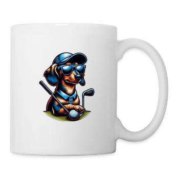Teckel Golfeur Terrain de Golf Chiens Propriétaires - Mug blanc - blanc - Droite