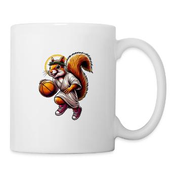 Basket-ball, Sports, Écureuil, Noix, Amoureux des animaux - Mug blanc - blanc - Droite