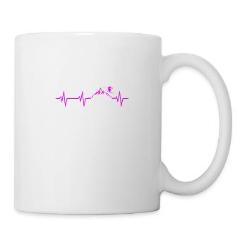 Ski Heartbeat Mountains Ski ECG Cadeau Tshirt - Mug blanc - blanc - Droite
