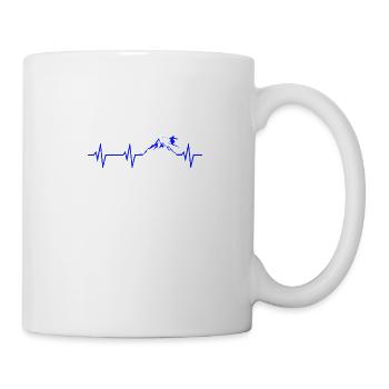 Ski Heartbeat Mountains Ski ECG Cadeau Tshirt - Mug blanc - blanc - Droite