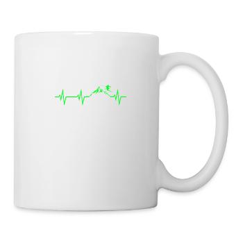 Ski Heartbeat Mountains Ski ECG Cadeau Tshirt - Mug blanc - blanc - Droite