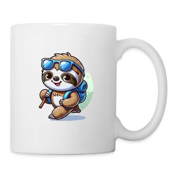 Mignon paresseux randonnée nature montagnes - Mug blanc - blanc - Droite