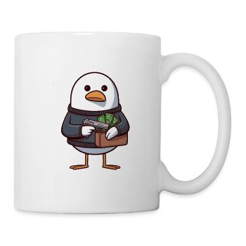 Bank robber thief North Sea gangster seagull money bank - Mug - white - Right
