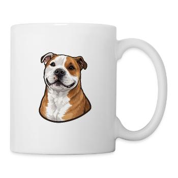 Cheerful Bulldog Mixed Breed Portrait - Mug - white - Right