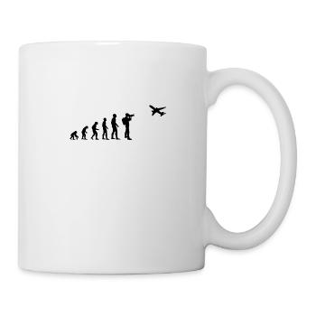 Flugzeug Planespotter Evolution Fotograf Geschenk - Tasse - Weiß - Rechts