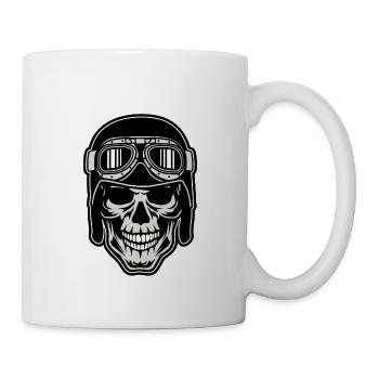 Skull Biker Retro - Mug - white - Right
