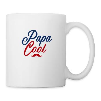 Papa cool moustache - Mug blanc - blanc - Droite