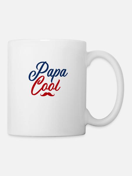 Papa cool moustache - Mug blanc - blanc
