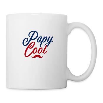 Papy cool moustache - Mug blanc - blanc - Droite
