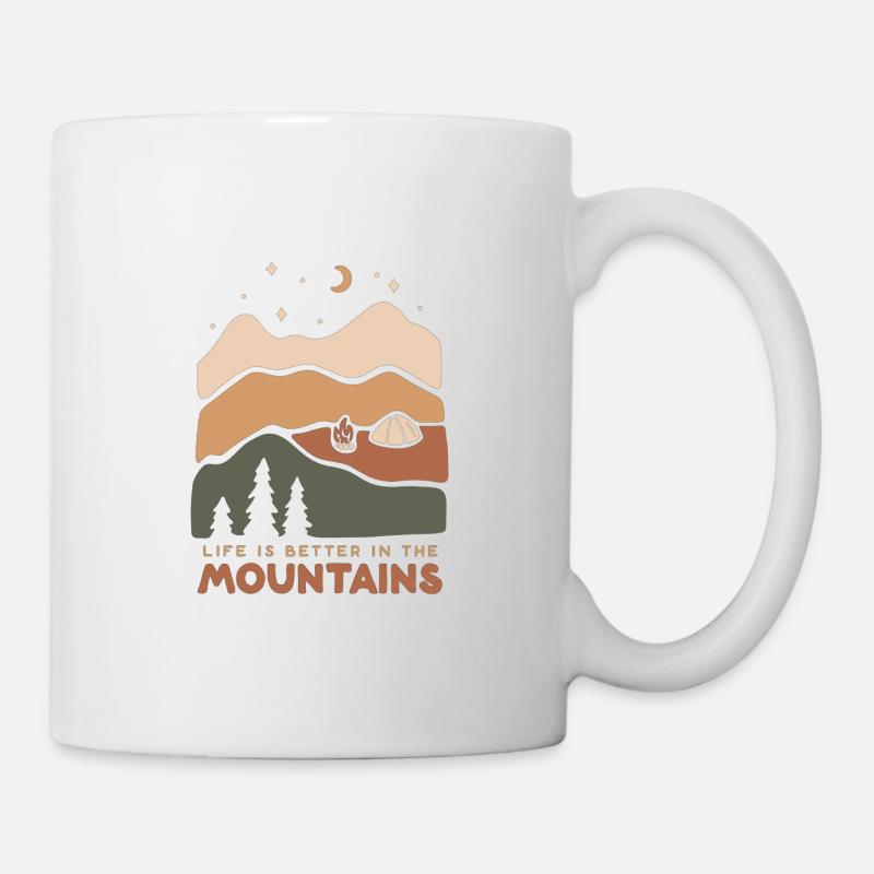 life is better in the mountains - Tasse - Weiß