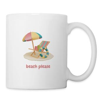 Plage s’il vous plaît - Mug blanc - blanc - Droite