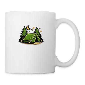 Nächtliches Zeltlager im Wald - Tasse - Weiß - Rechts