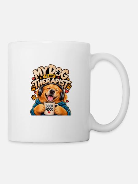 Mein Hund ist mein Therapeut - Tasse - Weiß