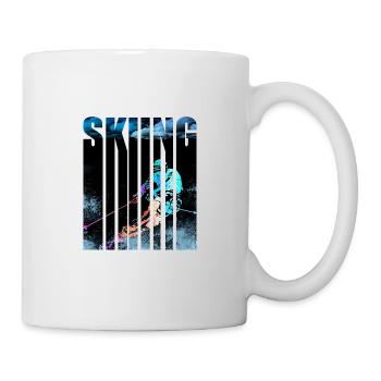 skiing skiers - Mug - white - Right