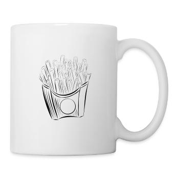 Fries bag, fast food, potato spades - Mug - white - Right