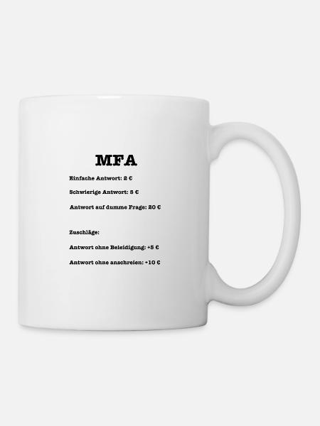 MFA Artzhelferin Antworten Preisliste - Tasse - Weiß