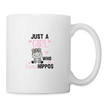 Just a girl who loves Hippos süßes Flusspferd - Tasse - Weiß - Rechts