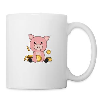 Bitcoin piggy bank Hodl Coins hold digital - Mug - white - Right