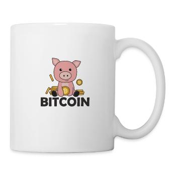 Bitcoin Sparschwein Hodl Coins halten digitales - Tasse - Weiß - Rechts