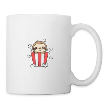 Sloth Popcorn Time Funny Animals Food - Mug - white - Right