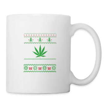 T-shirt de Noël Marijuana Weed Cannabis - Mug blanc - blanc - Droite